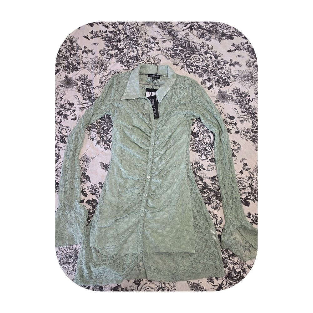 Dolls Kill 2 Piece Mini Sage Green Dress